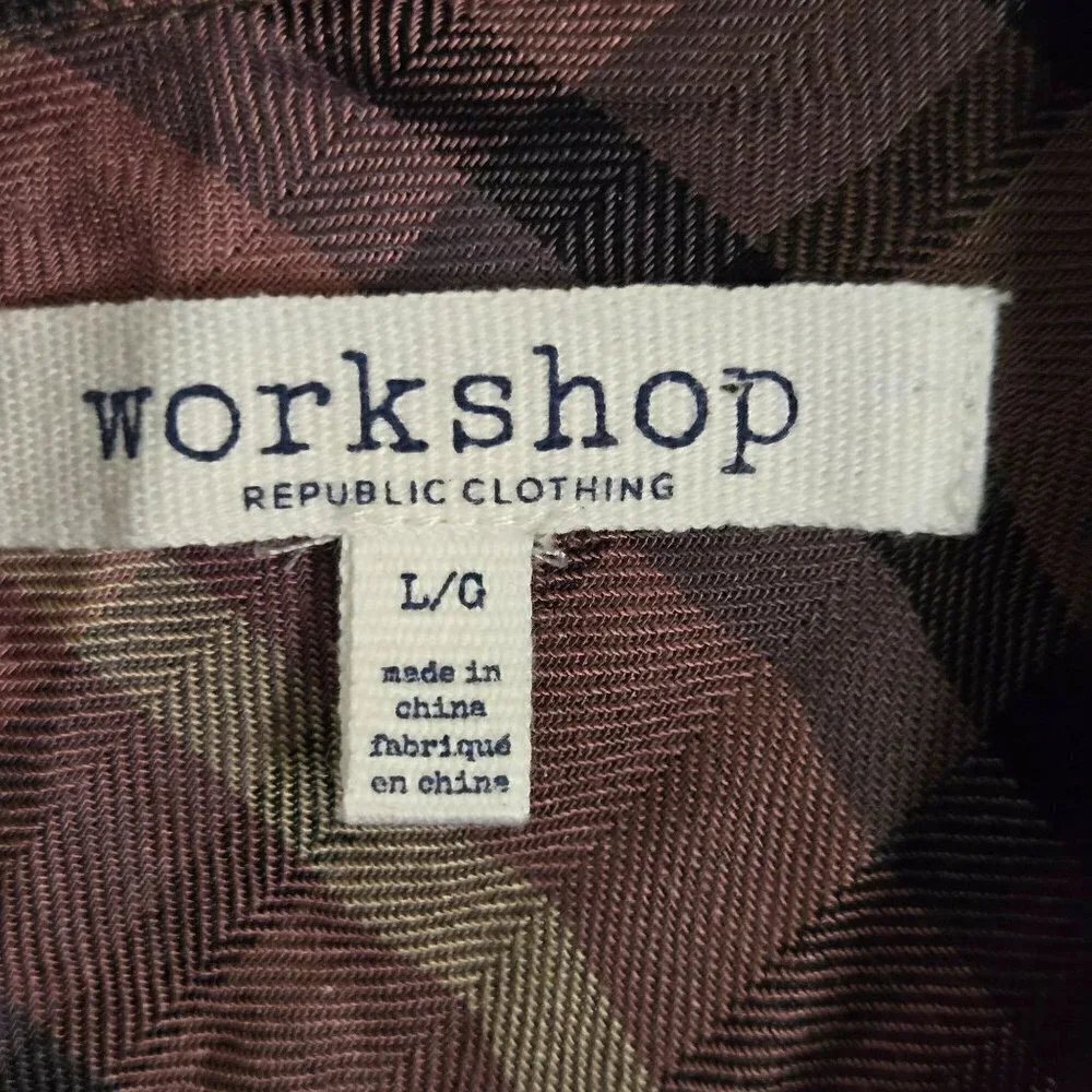 Workshop Republic Clothing Purple Native Plaid Shirt Size L
